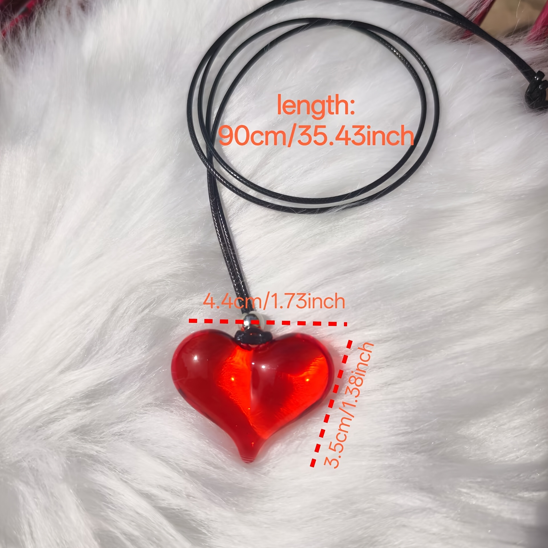 Acrylic Heart Pendant Necklace with Colorful Charms